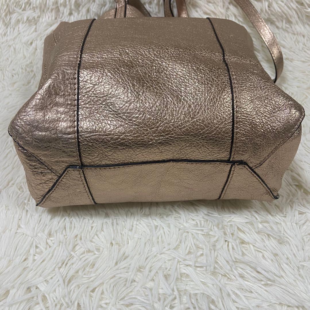 希少　GIANNI CHIARINI トートバッグ　ショルダーバッグ　ゴールド