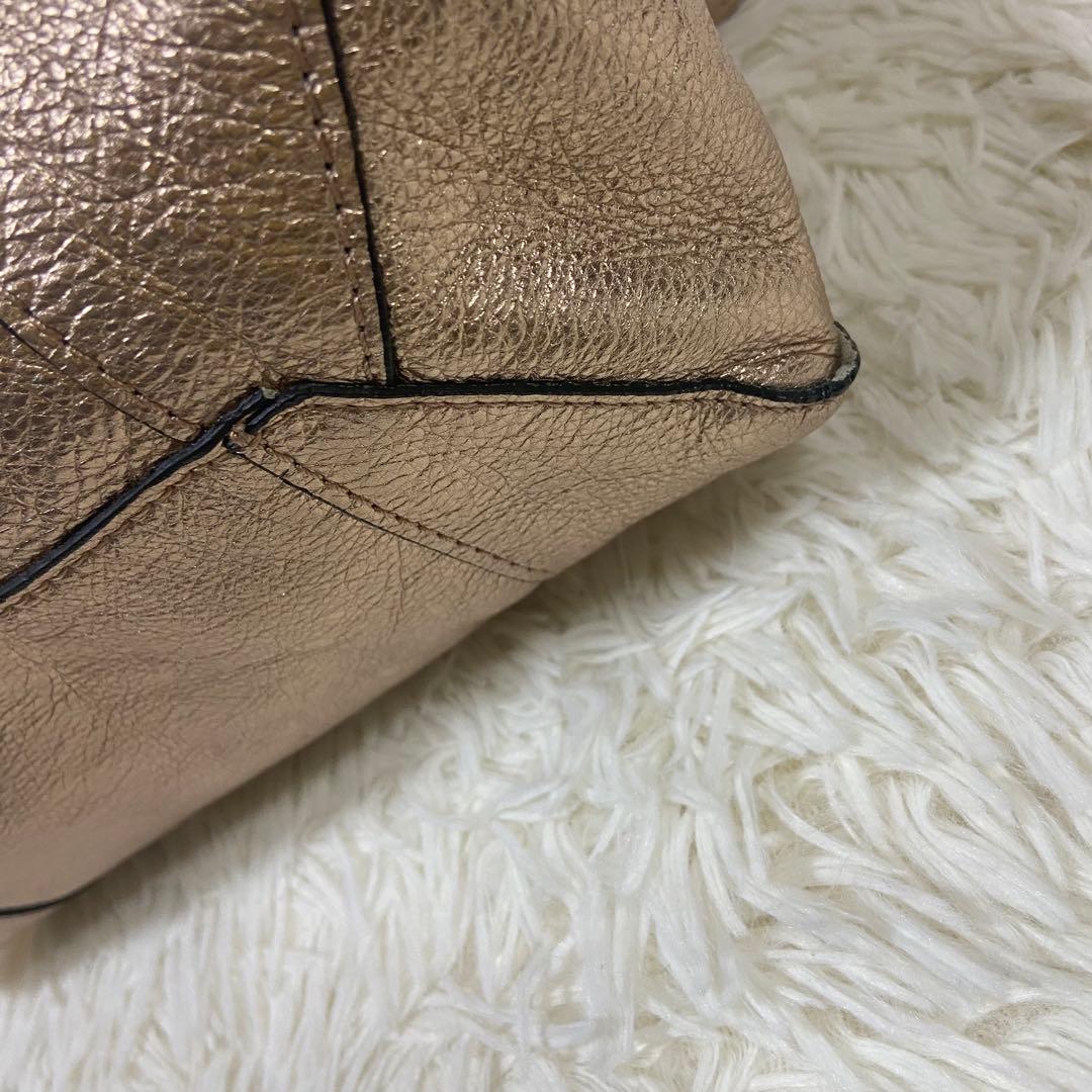 希少　GIANNI CHIARINI トートバッグ　ショルダーバッグ　ゴールド