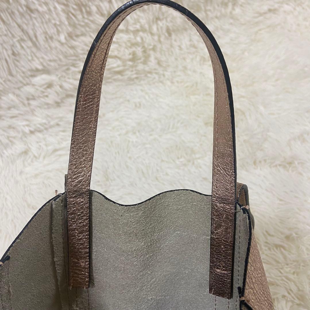 希少　GIANNI CHIARINI トートバッグ　ショルダーバッグ　ゴールド