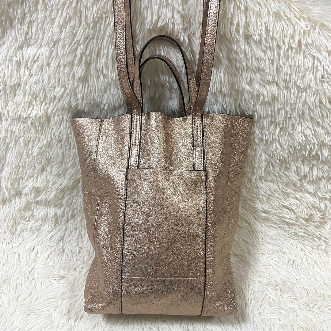 希少　GIANNI CHIARINI トートバッグ　ショルダーバッグ　ゴールド