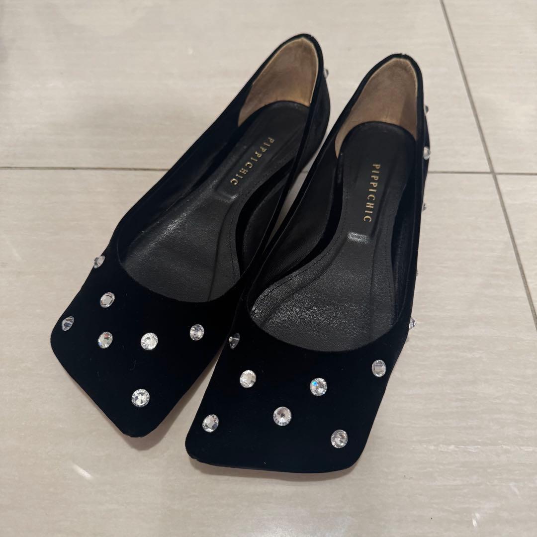 【美品】PIPPICHIC ビジューフラットシューズ LINDADIAMOND8