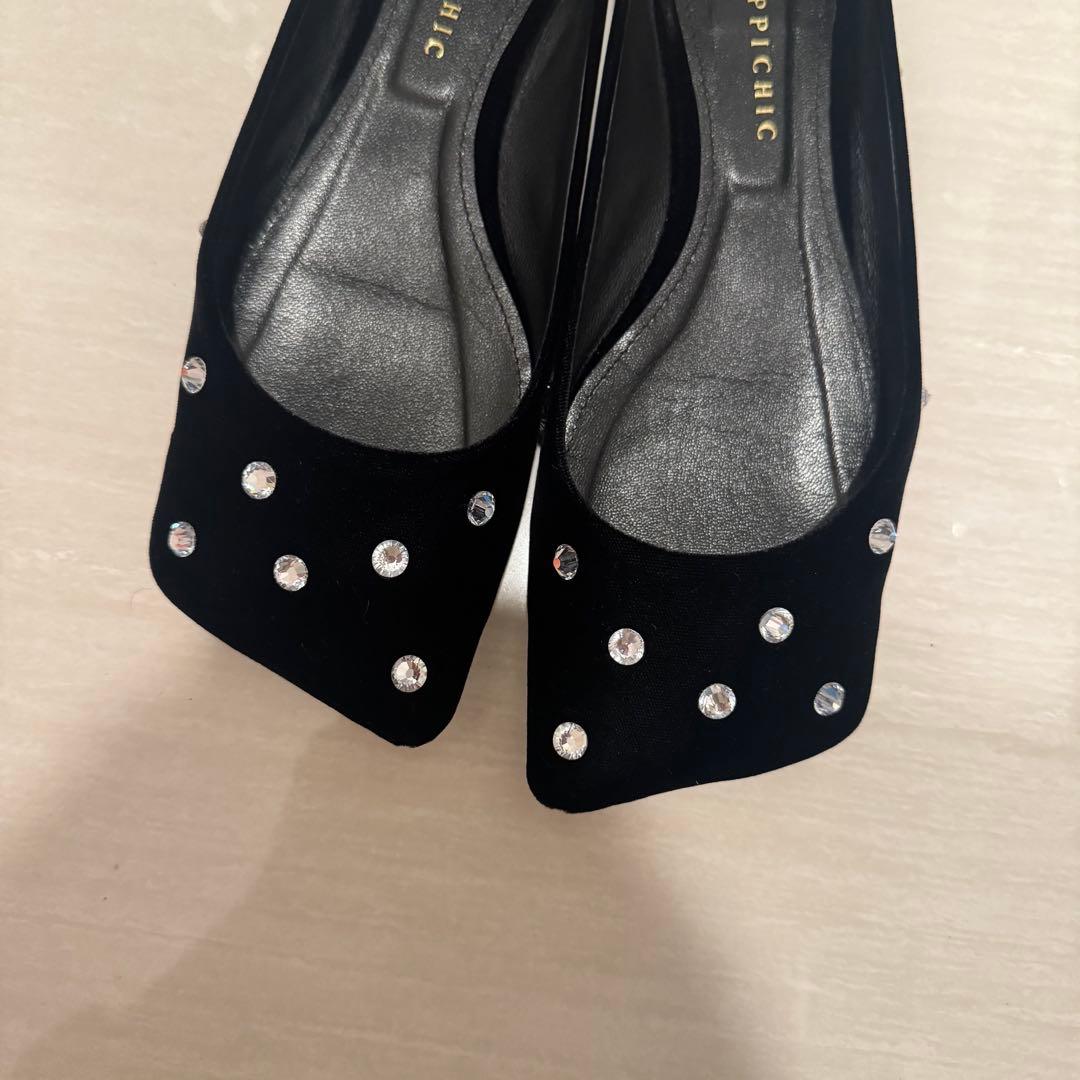 【美品】PIPPICHIC ビジューフラットシューズ LINDADIAMOND8