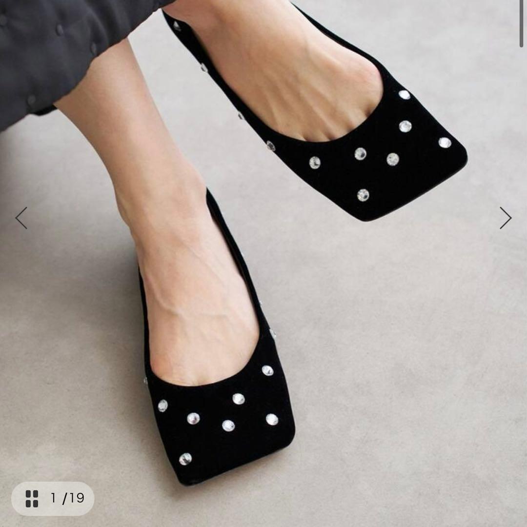 【美品】PIPPICHIC ビジューフラットシューズ LINDADIAMOND8