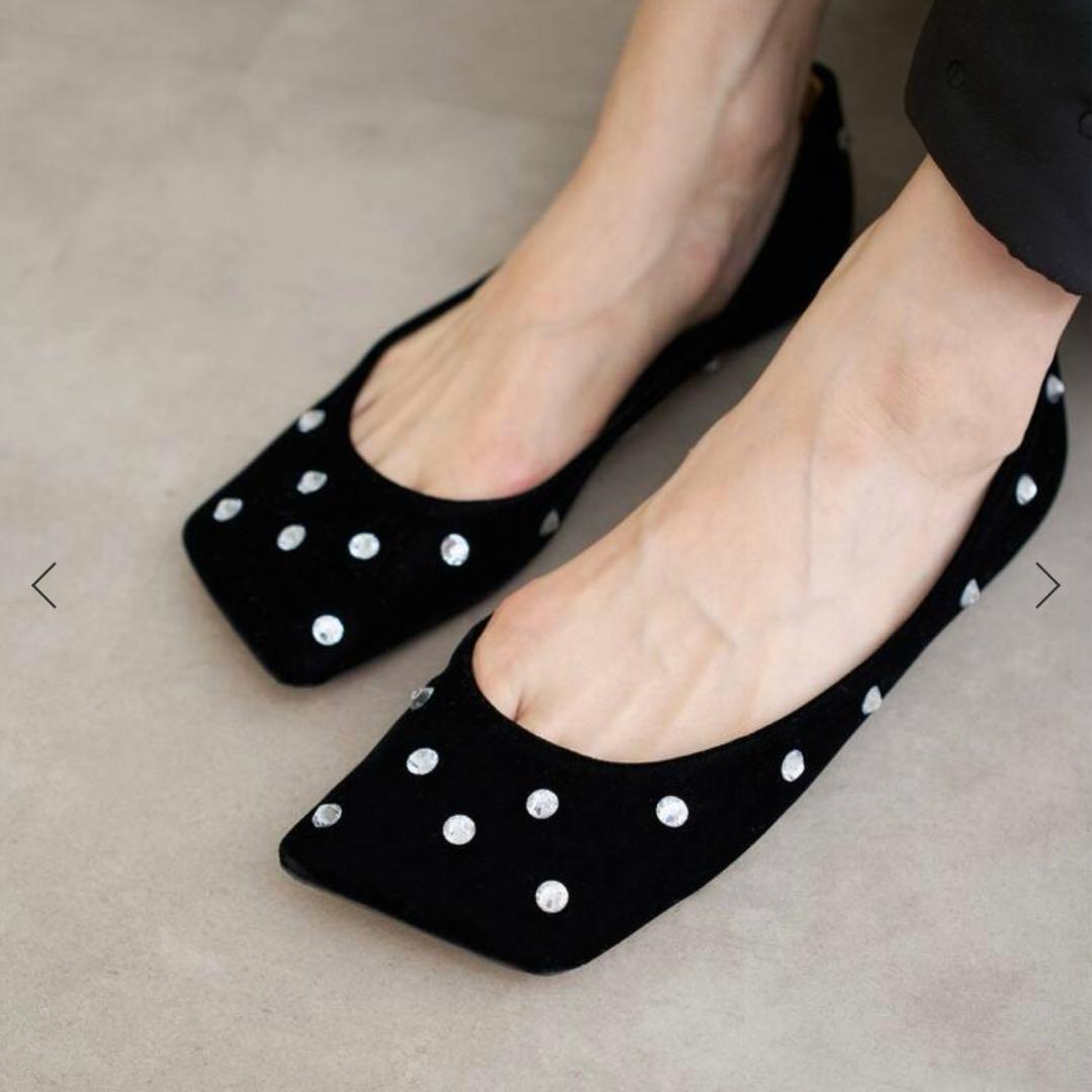 【美品】PIPPICHIC ビジューフラットシューズ LINDADIAMOND8