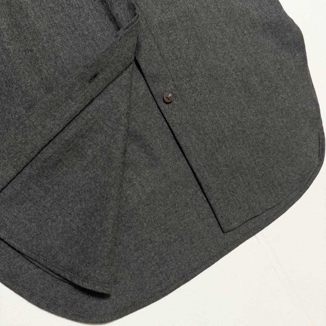 美品　ポロラルフローレン　シャツワンピース　ベルト　ウール100%　グレー　4
