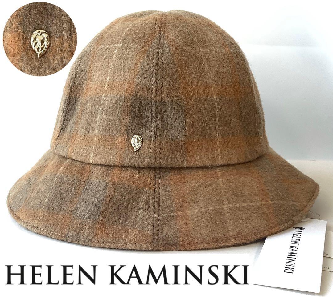 新品★ヘレンカミンスキー★KELLEY チェック ウールハット★キャメルブラウン