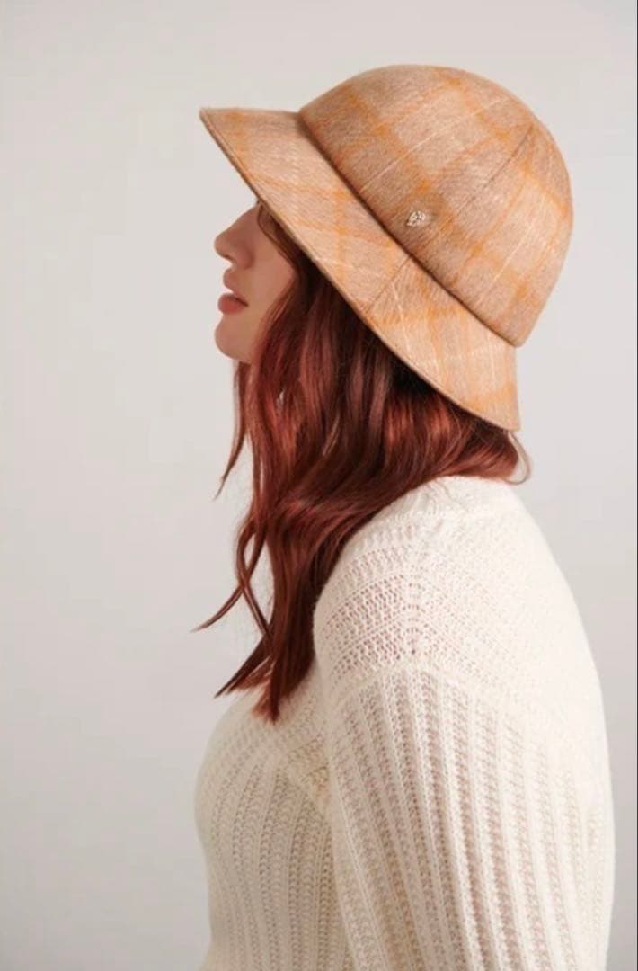 新品★ヘレンカミンスキー★KELLEY チェック ウールハット★キャメルブラウン