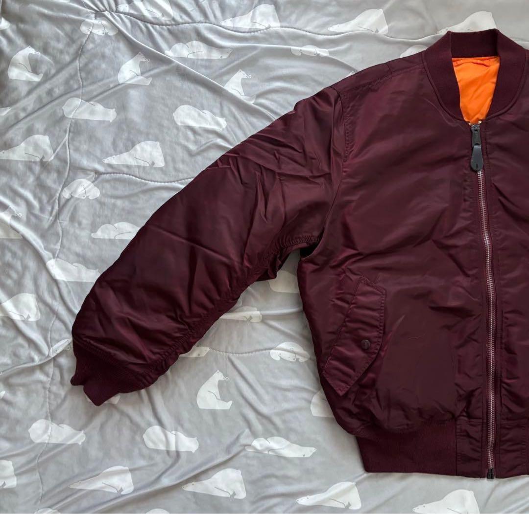 美品 希少ボルドー 希少3L ALPHA INDUSTRIES MA-1 レッド