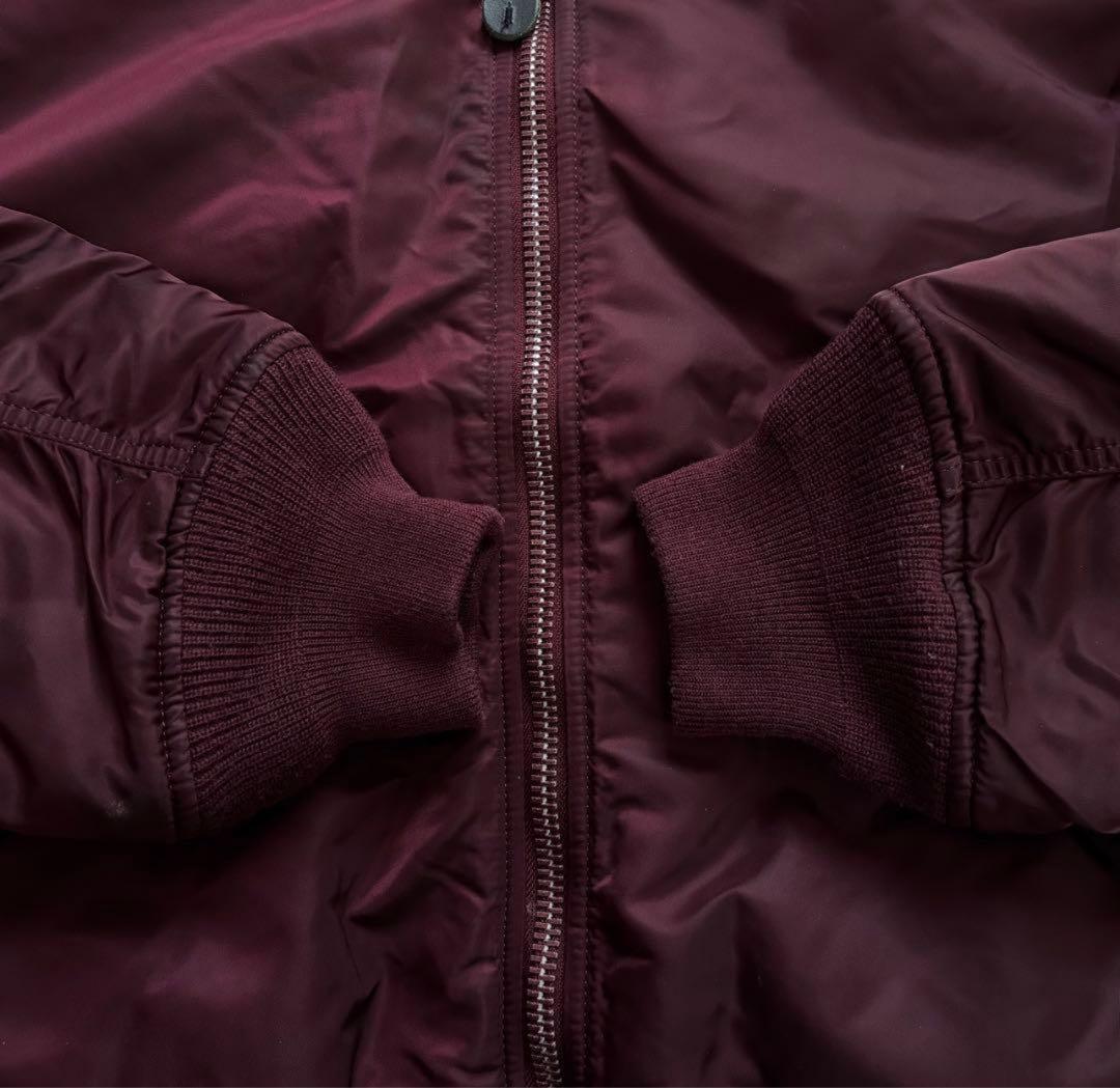 美品 希少ボルドー 希少3L ALPHA INDUSTRIES MA-1 レッド