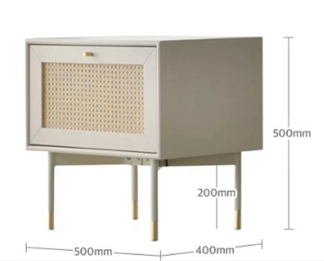 Casamia バンド・ウッドホワイトラタン サイドテーブル　即購入○