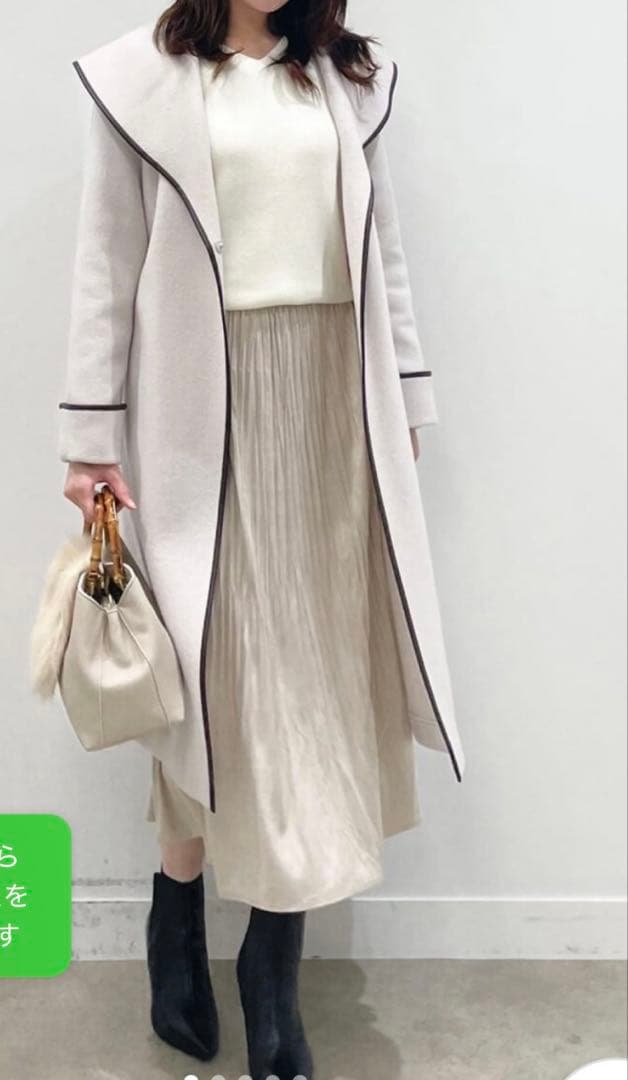 クードシャンス パイピングデザインウールコート　INDIVI untitled