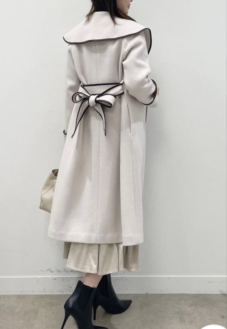 クードシャンス パイピングデザインウールコート　INDIVI untitled