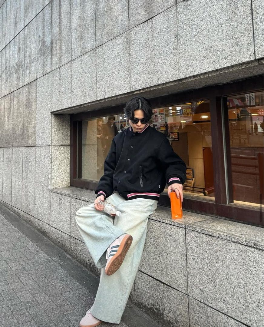 ジャケット・アウター stussy s talk melton varsity jacket