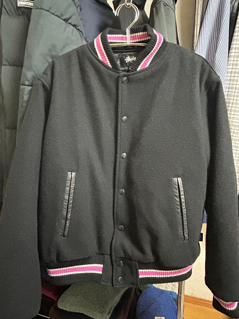 ジャケット・アウター stussy s talk melton varsity jacket