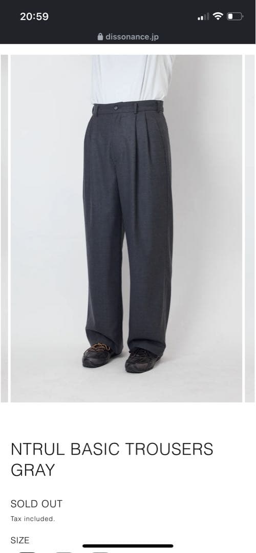 パンツ dissonance Ntrul basic trousers size3