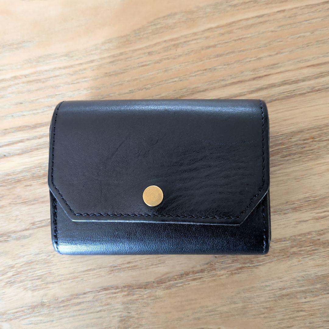 ステータシー　イルモード ミニ コンパクト3つ折り財布 ミニ財布 ネイビー 本革