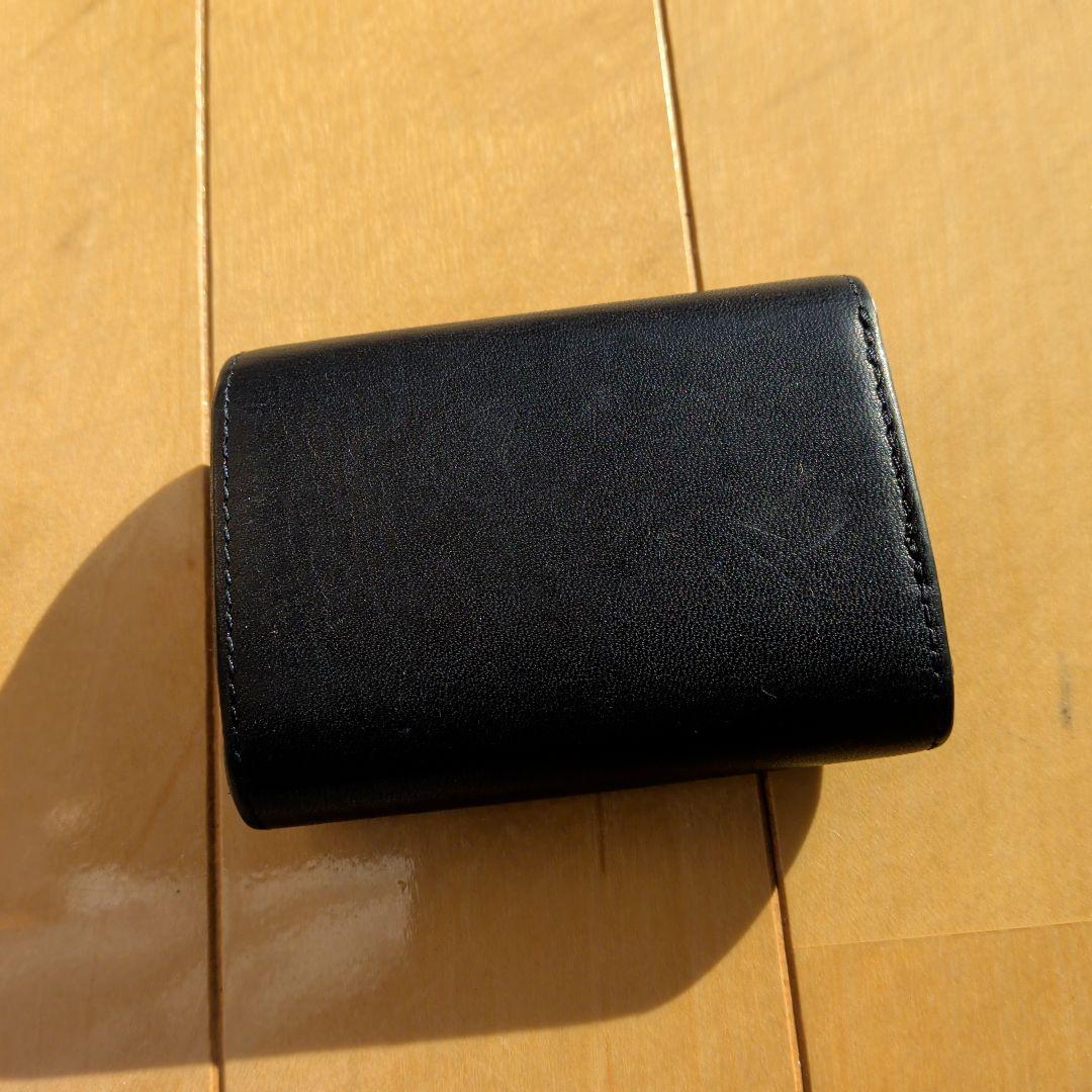 ステータシー　イルモード ミニ コンパクト3つ折り財布 ミニ財布 ネイビー 本革