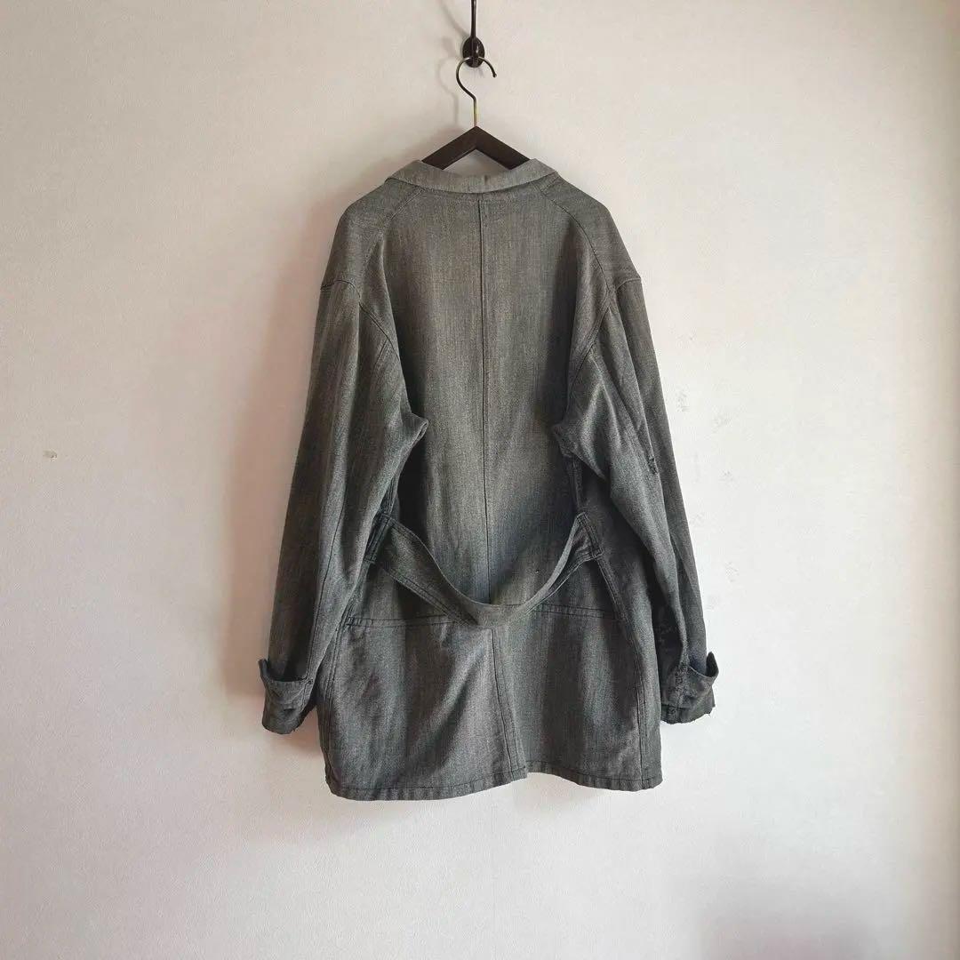 【1940s】アトリエコート ブラックシャンブレー 襤褸 ユーロ フランス