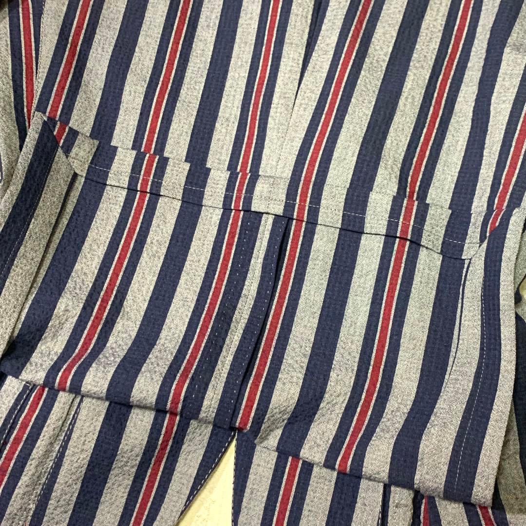 ⭐︎最高級　ラルディーニ　段返り　ジャケット　ブートニエール　シアサッカー　ウール