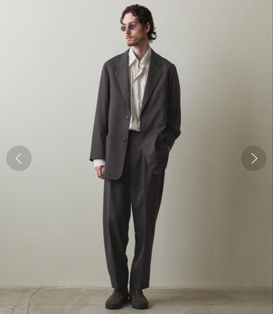 クロスツイル インツープリーツ ドレス トラウザーズ テーパード