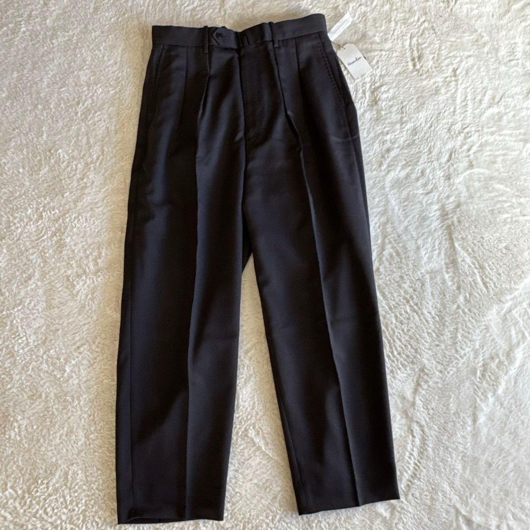 クロスツイル インツープリーツ ドレス トラウザーズ テーパード