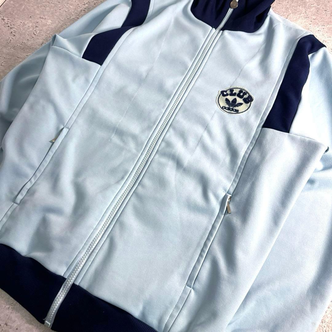 【美品】CLUB adidas デサント製トラックジャケット 6号 青 紺 XL