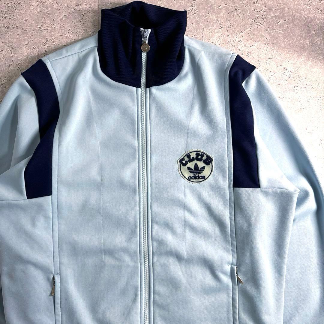 【美品】CLUB adidas デサント製トラックジャケット 6号 青 紺 XL