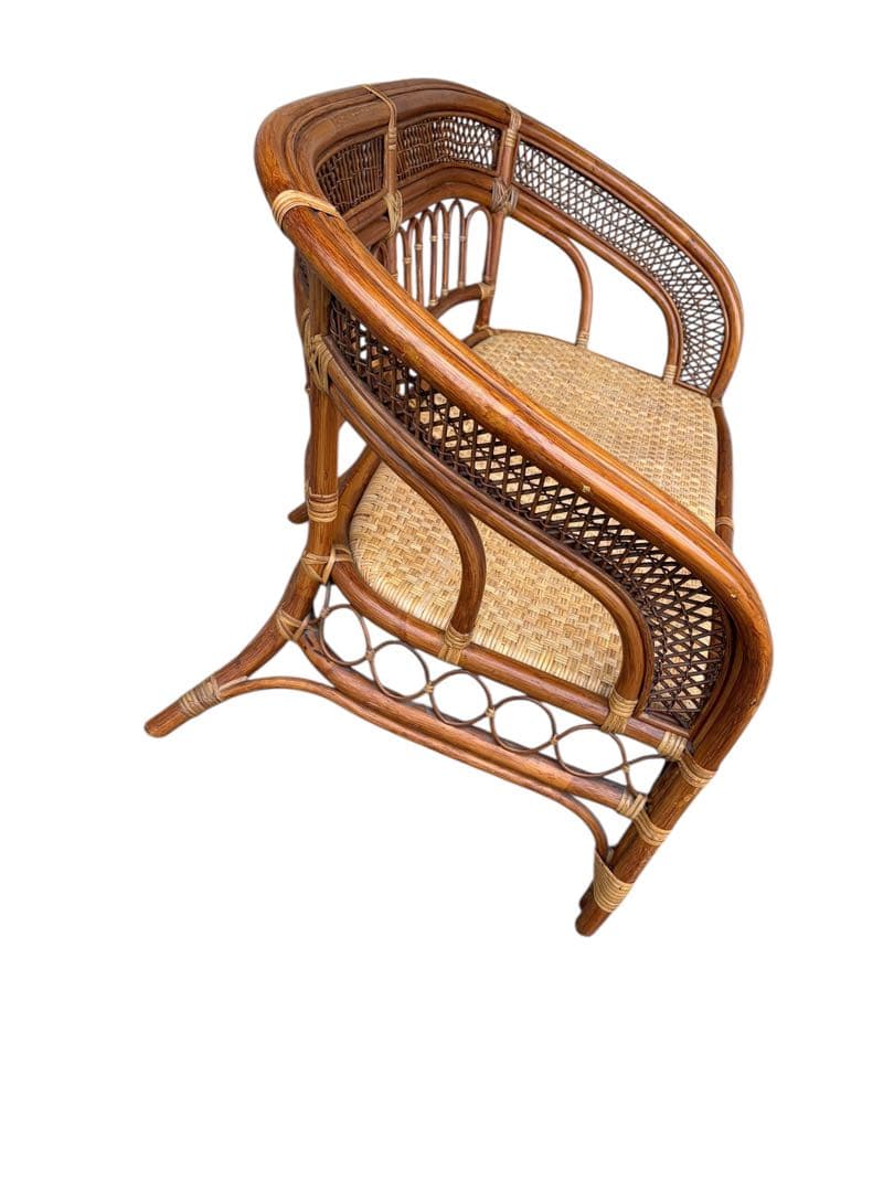 S*Y様 【美品】ラタンソファ 二人掛け チェア 藤製 アンティーク