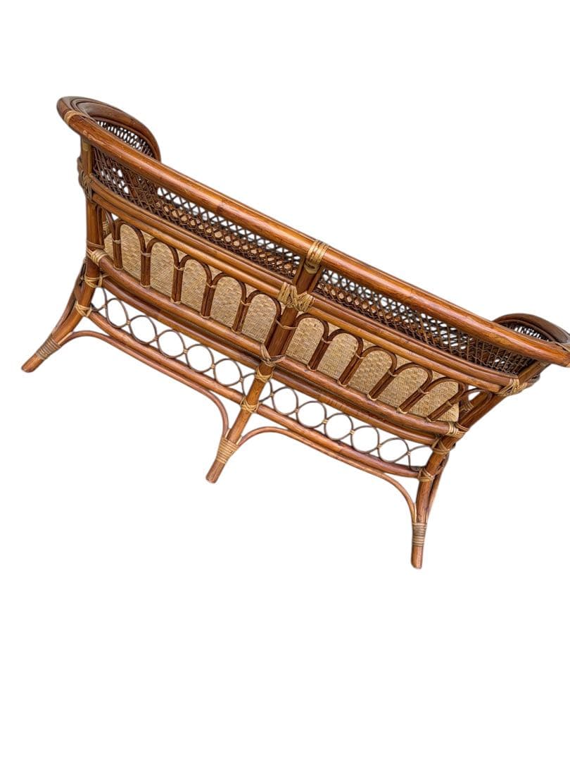 S*Y様 【美品】ラタンソファ 二人掛け チェア 藤製 アンティーク