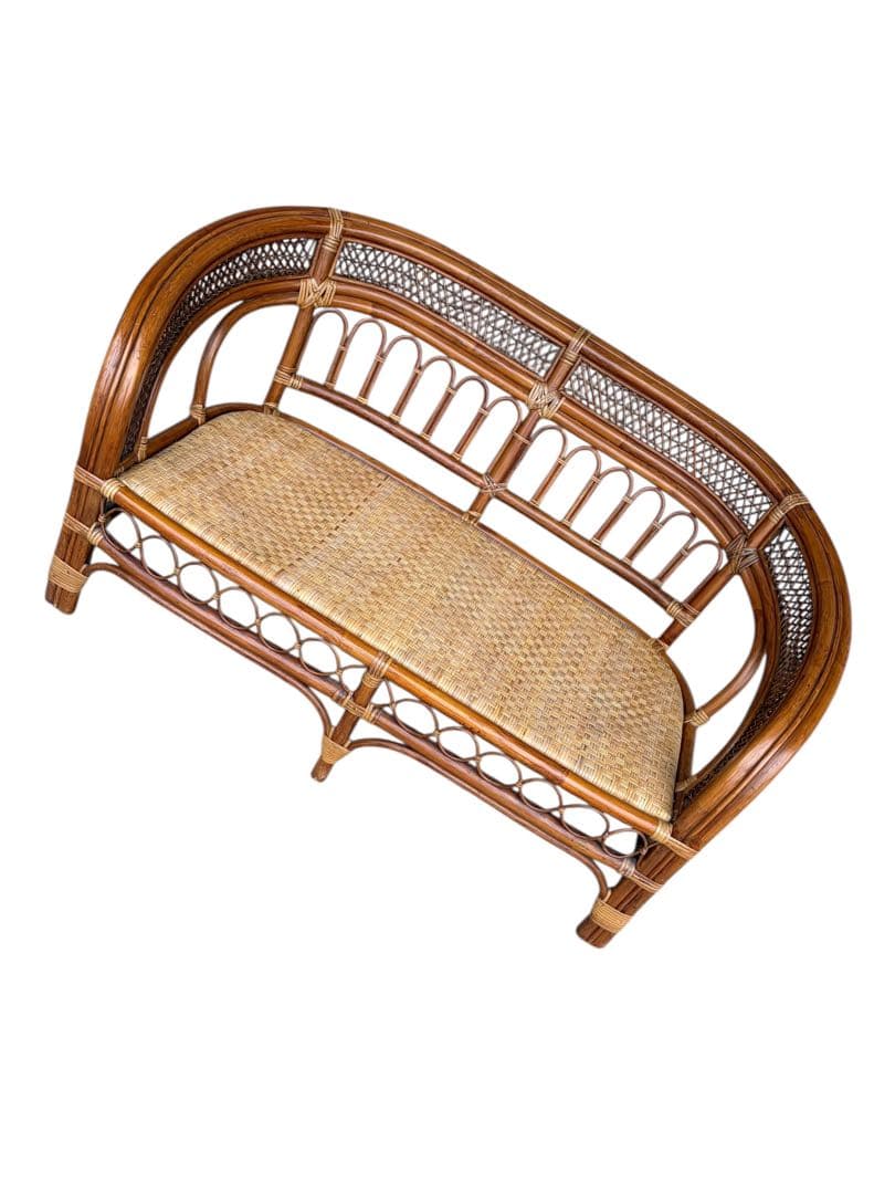 S*Y様 【美品】ラタンソファ 二人掛け チェア 藤製 アンティーク