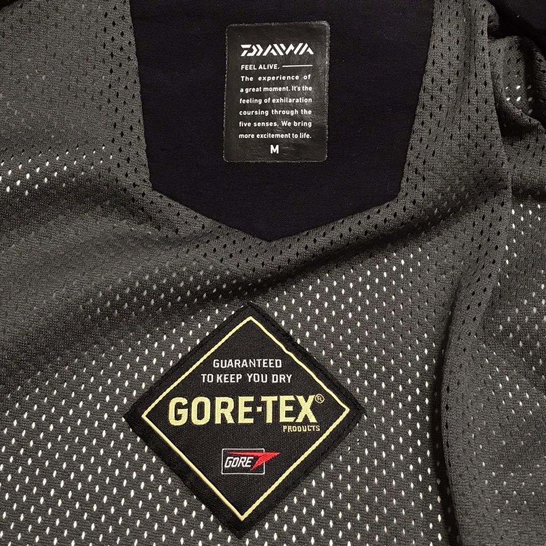 DAIWA ダイワ　ゴアテックスレインスーツ　ナイロンジャケット　ロゴ　ブラック