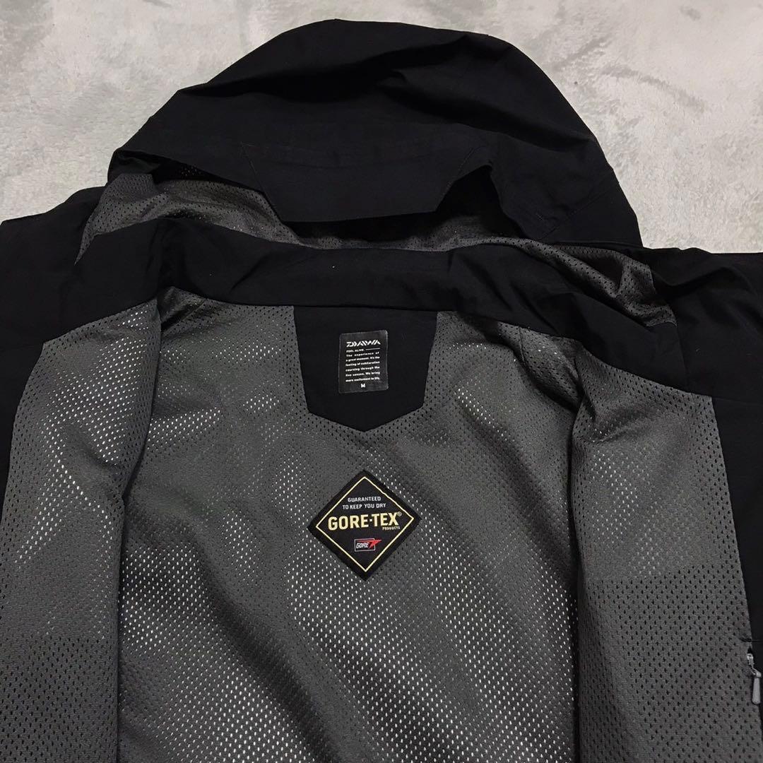 DAIWA ダイワ　ゴアテックスレインスーツ　ナイロンジャケット　ロゴ　ブラック