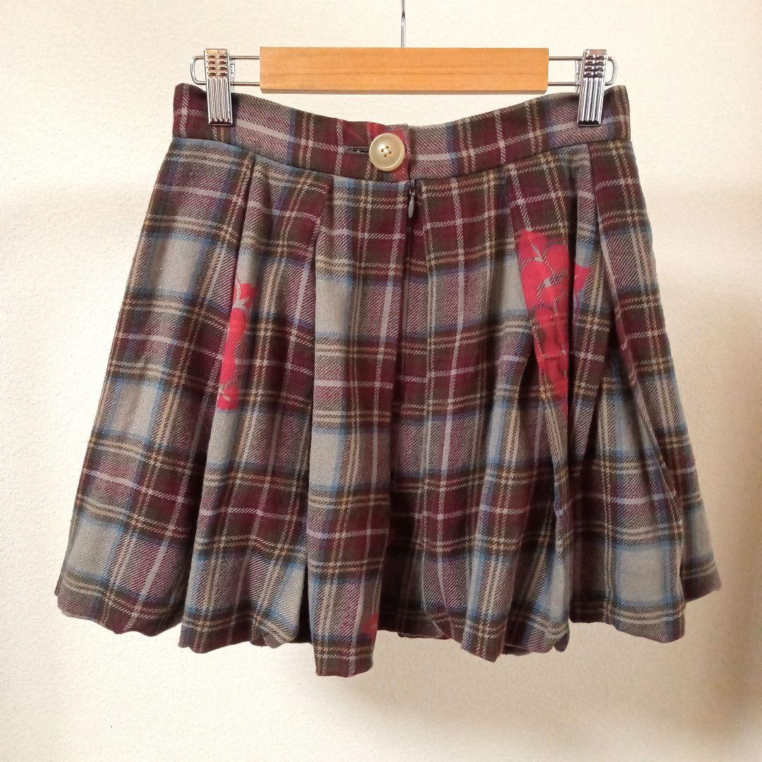 値下げ♪VivienneWestwood ♡ウールスカート 花柄チェック バラ