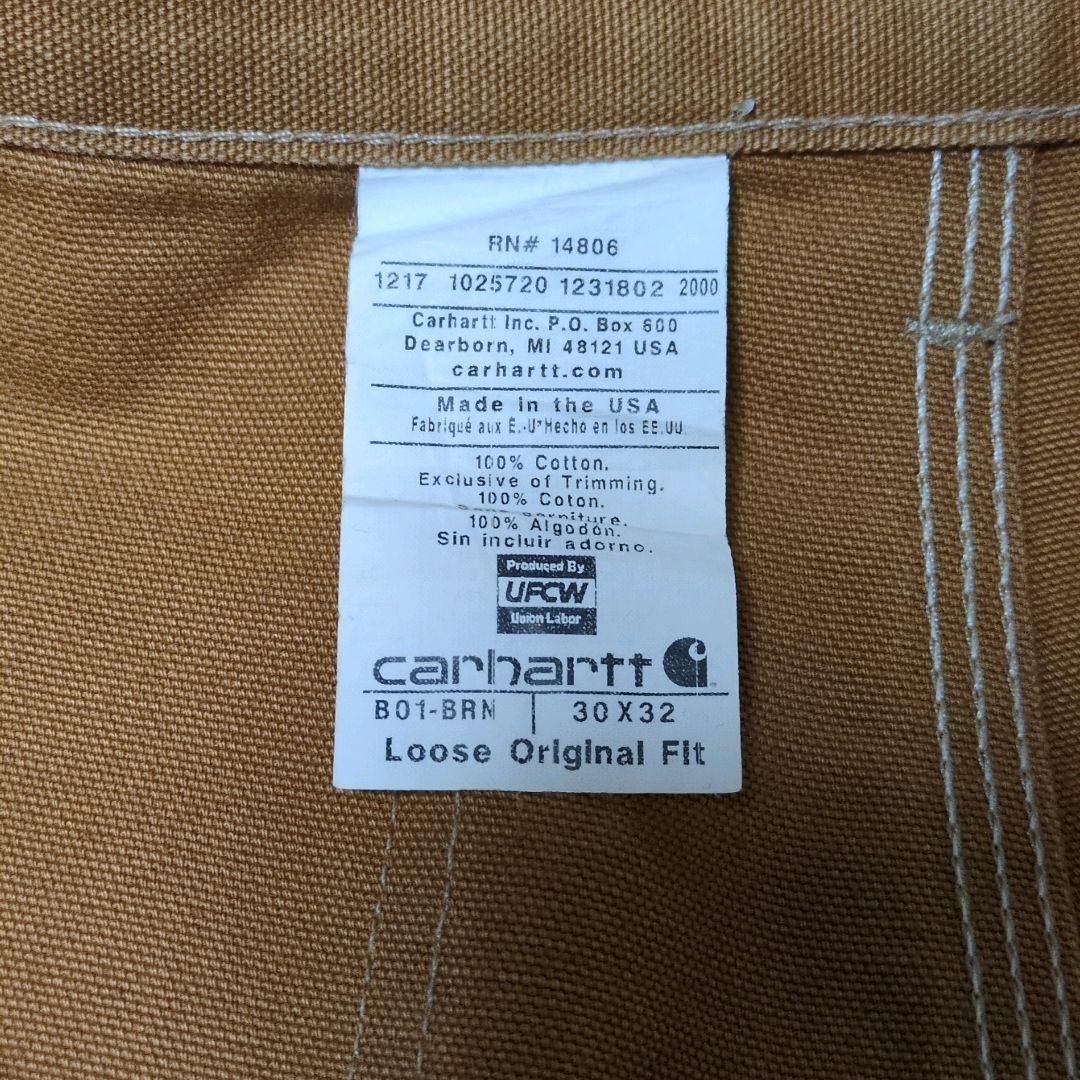 Carhartt ダブルニー USA製 ダック地 B01 ワークパンツ 30