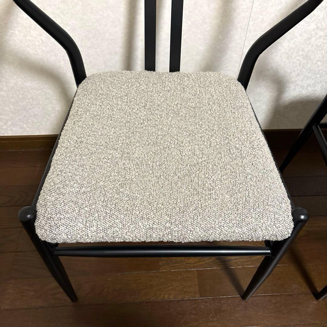 【美品】ハーフアームチェア ２脚セット ダイニングチェア