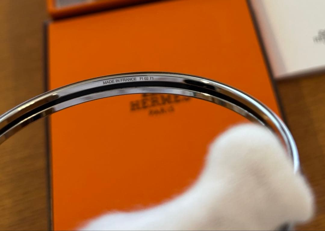 【美品】HERMES エルメス　バングル　エマイユ/OP'H リラ×マリン