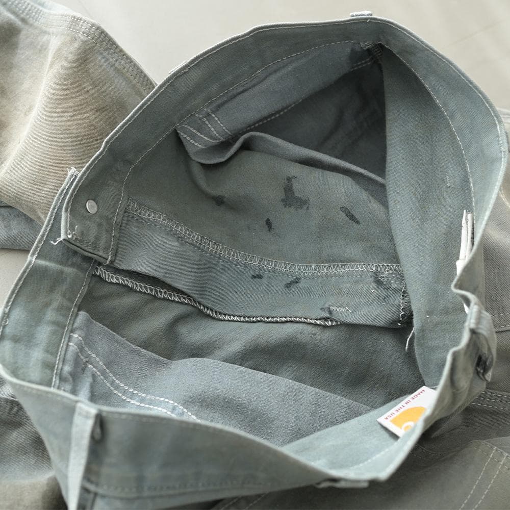 は*ふ様 USA製 carhartt ダブルニー ペインターパンツ ブルーグレー