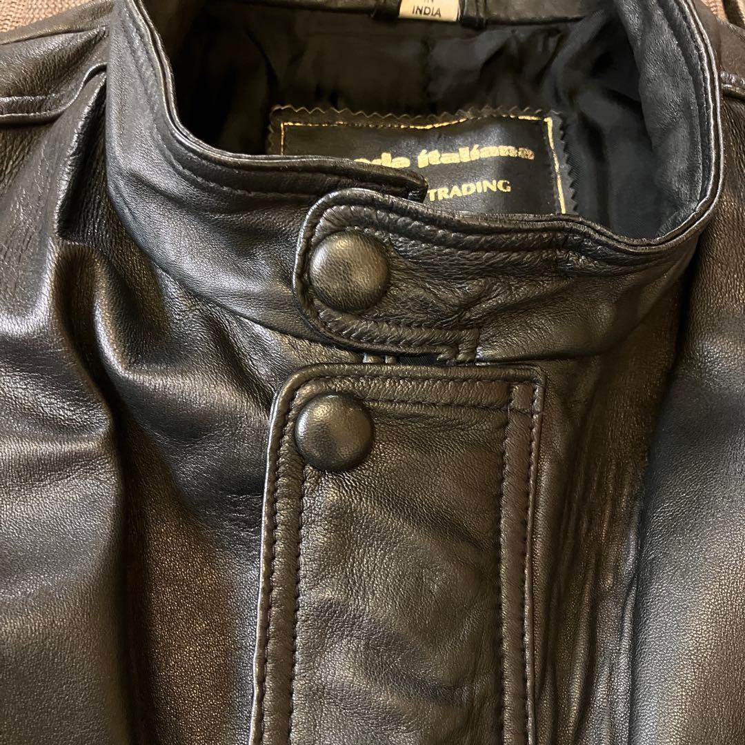 g1 a2 レザー フライトジャケット ボンバー 短丈 黒 スタンドカラー L