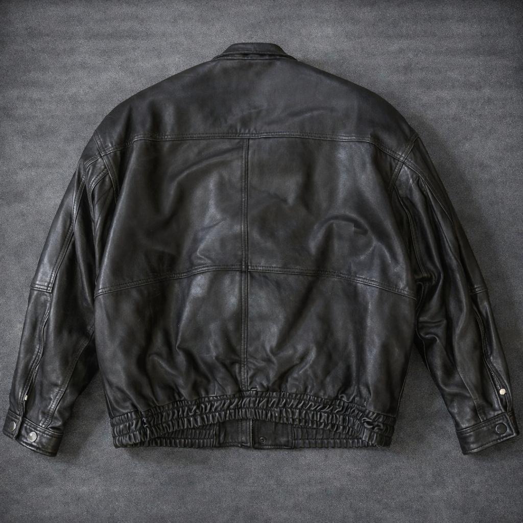 g1 a2 レザー フライトジャケット ボンバー 短丈 黒 スタンドカラー L