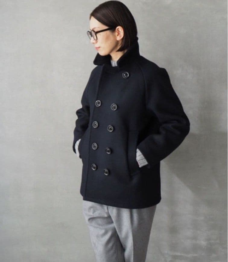 【nisica】WOOLメルトン Pコート ユニセックスMサイズ