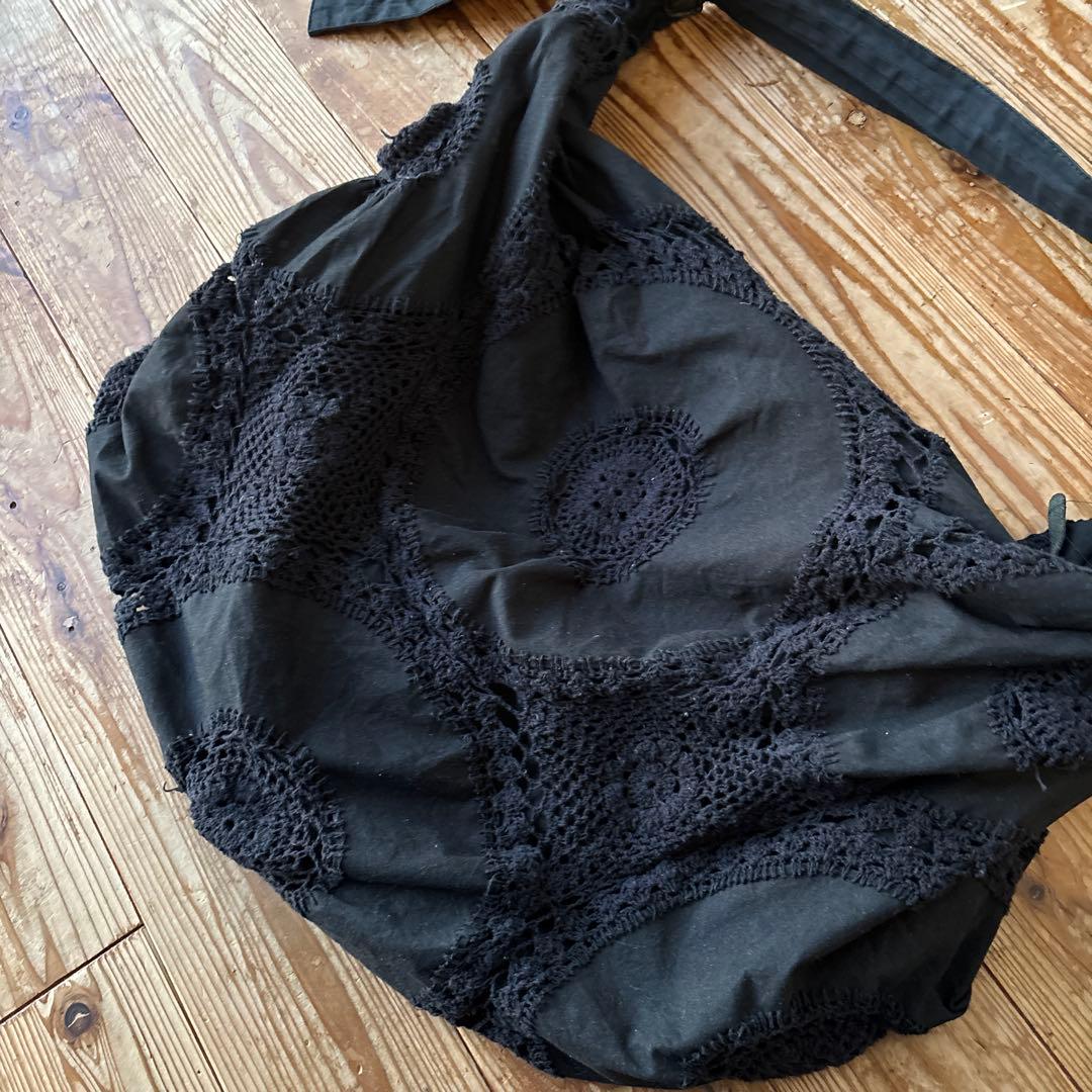 Y's ヨウジヤマモト　ショルダーバッグ　ブラック　黒　エンブロイダリー