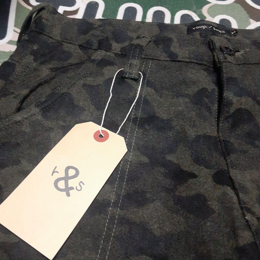 新品未使用 rough&swell ラフアンドスウェル　カモ柄迷彩　ウールパンツ