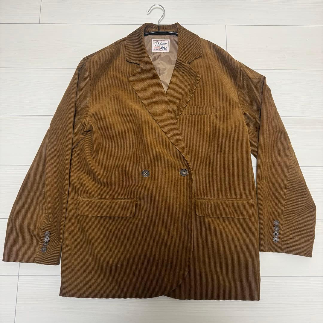 DISCOAT ユニセックス　コーデュロイWブレストジャケット　キャメル