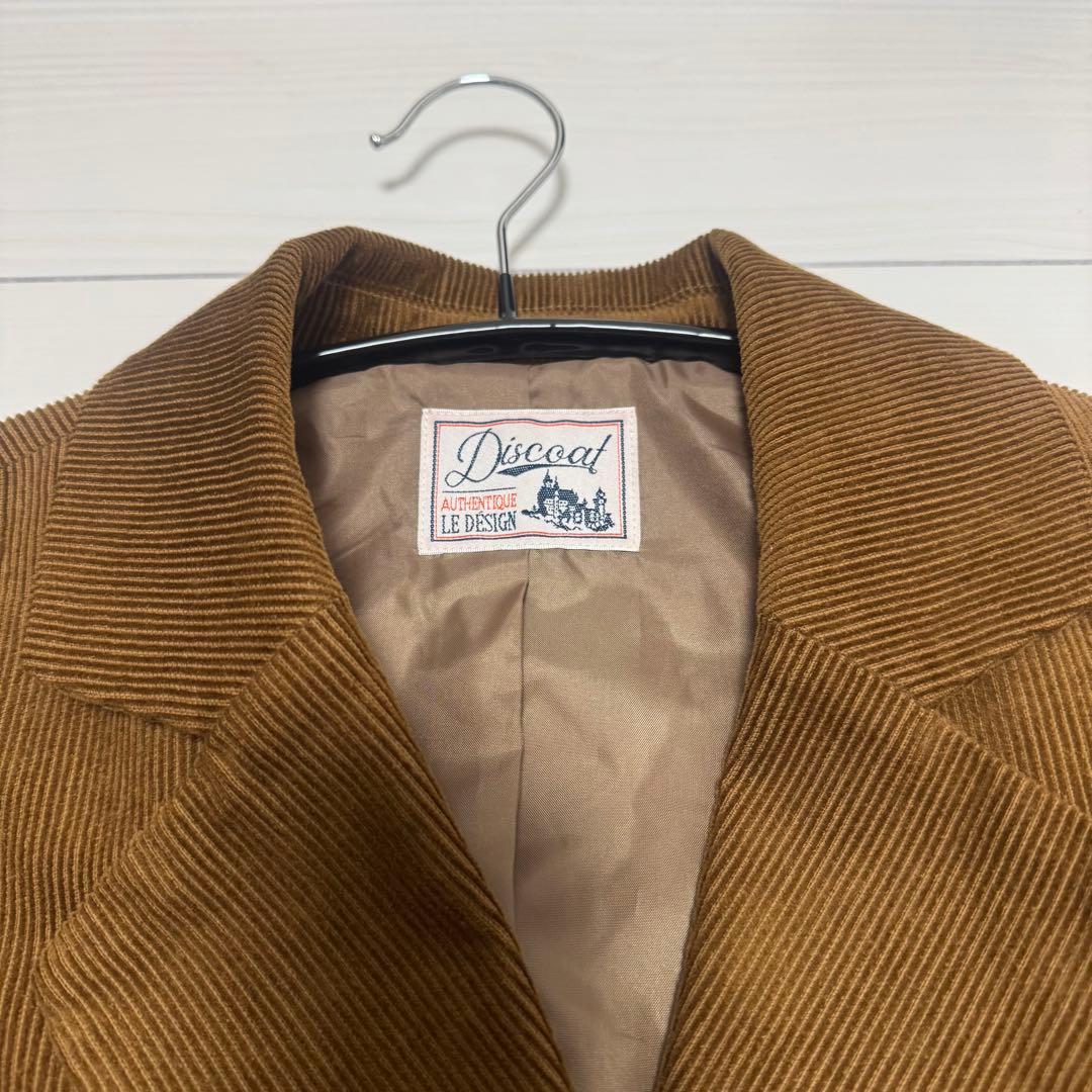 DISCOAT ユニセックス　コーデュロイWブレストジャケット　キャメル