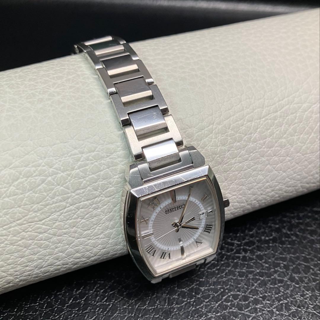 ◆美品◆ルキア チタン ソーラー 電波 セイコー レディース 腕時計 1B32