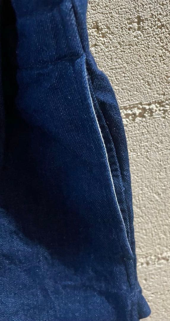 45R上質 インディゴ麦デニムフリルチュニック新品同様　ONEONEシリーズ