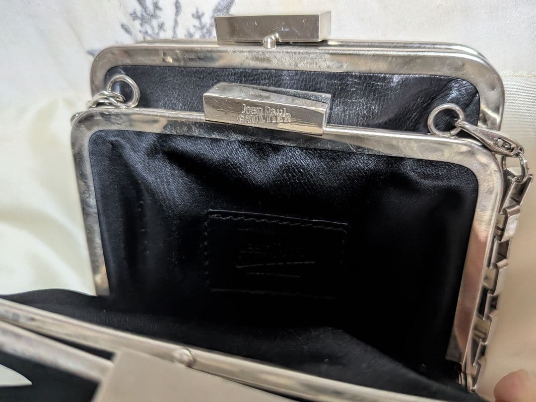 JeanPaul GAULTIER レザー３連クラッチ チェーンショルダーバッグ