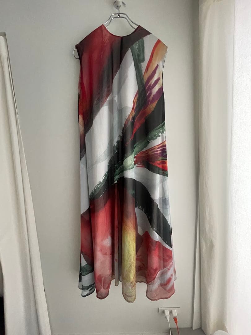 ワンピース AMERI vintage2WAY ART PRINT SHEER DRESS