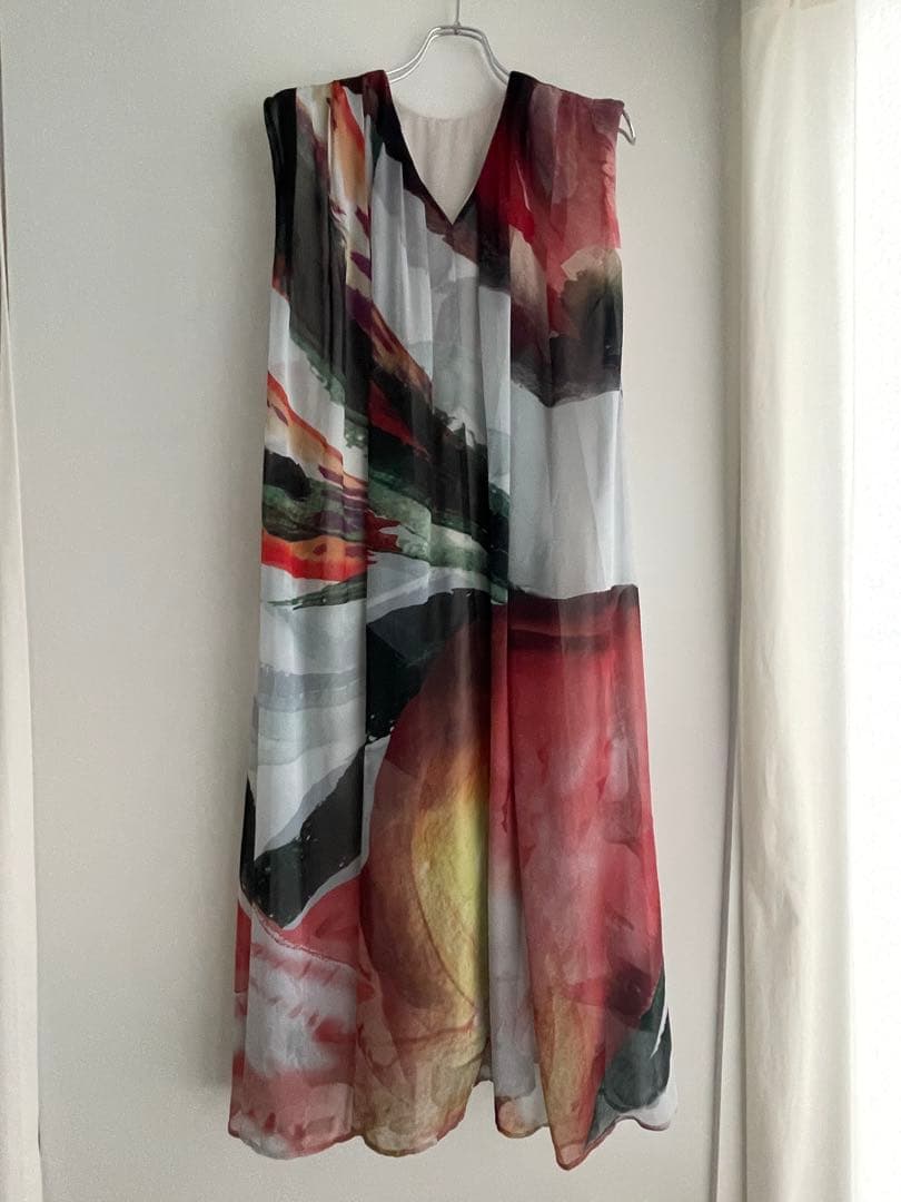 ワンピース AMERI vintage2WAY ART PRINT SHEER DRESS