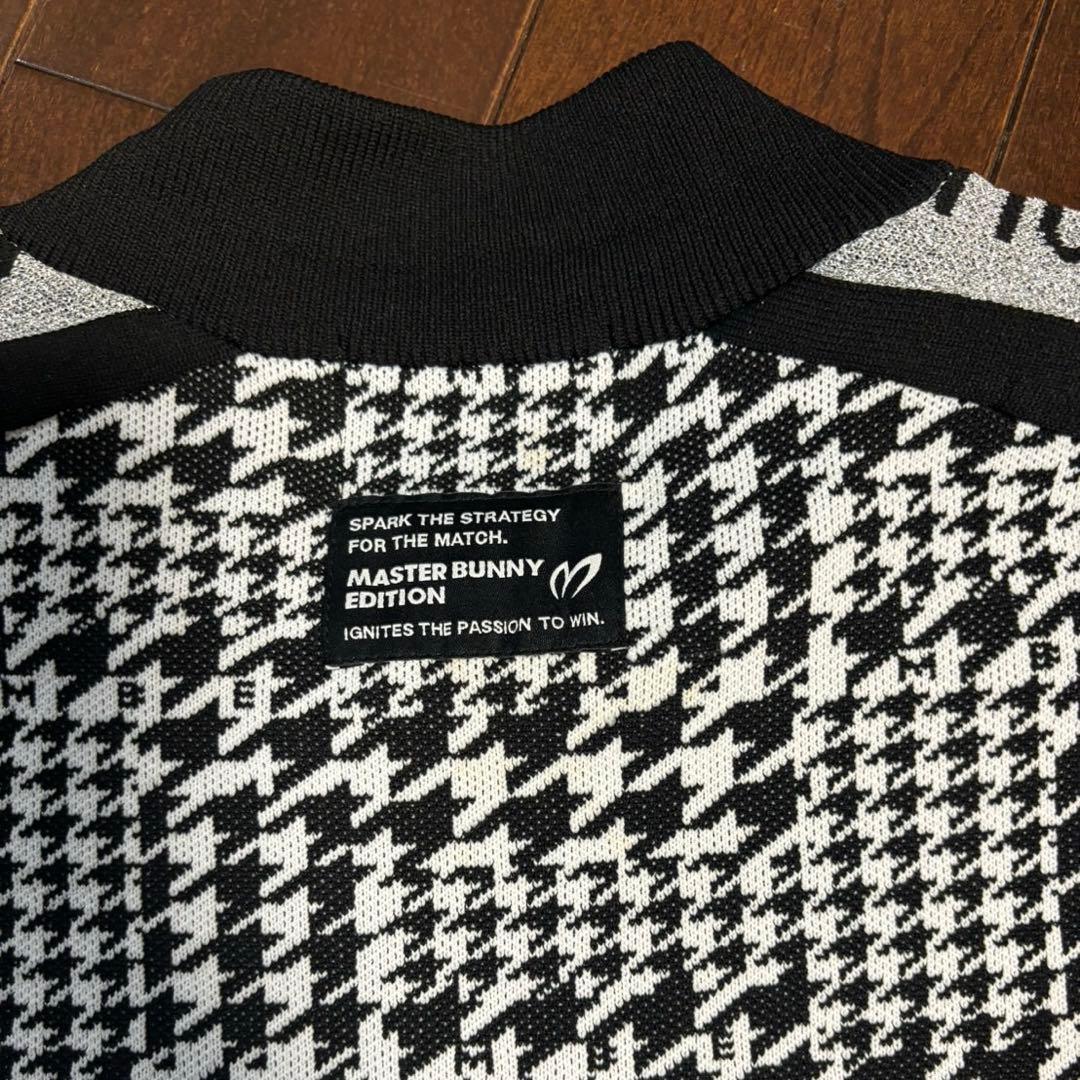 マスターバニー14G 天竺度詰めジャガード千鳥柄ブルゾン黒×白サイズ1